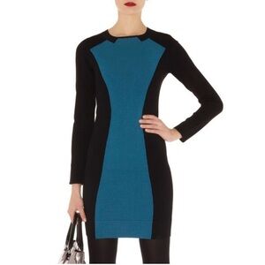 Karen Millen Black and Blue Knit Dress size XS